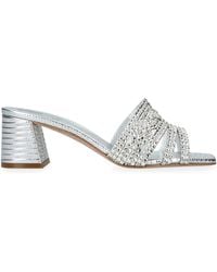 Gina - Leather Embellished Utah Mules 50 - Lyst