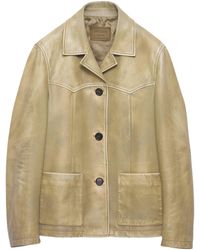 Prada - Nappa Leather Jacket - Lyst