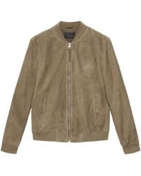 AllSaints - Suede Morten Bomber Jacket - Lyst