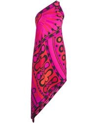 PUCCI - Silk Soleil One-Shoulder Midi Dress - Lyst