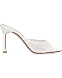 AMINA MUADDI - Lace Alexa Heeled Mules 95 - Lyst