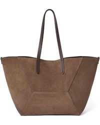 Brunello Cucinelli - Large Suede Bc Duo Tote Bag - Lyst