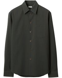 Burberry - Wool Striped Long-sleeve Shirt - Lyst