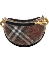 Burberry - Leather Embellished Check Bridle Clutch Bag - Lyst