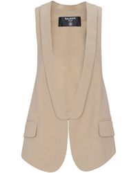 Balmain - Linen-Cotton Oversized Waistcoat - Lyst