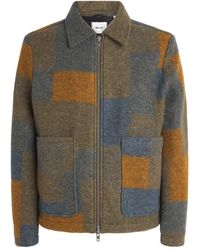 NN07 - Wool-Blend Check Gael Overshirt - Lyst