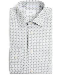 Eton - Cotton Geometric Print Contemporary Fit Shirt - Lyst