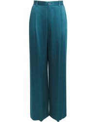 LAPOINTE - Satin Pleated Wide-Leg Trousers - Lyst