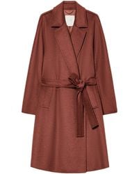 Marina Rinaldi - Camel Wool Wrap Coat - Lyst