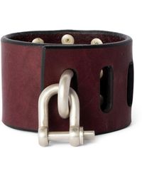 Parts Of 4 - Leather And Acid-treated Sterling Silver Restraint Charm Bracelet - Lyst