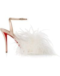 Christian Louboutin - Miss Z Poupi Silk Heeled Sandals 100 - Lyst