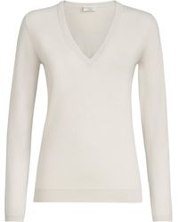 Brunello Cucinelli - Cashmere-Blend Sparkle V-Neck Sweater - Lyst