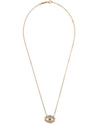 Suzanne Kalan - Yellow Gold, Diamond And Emerald Evil Eye Necklace - Lyst