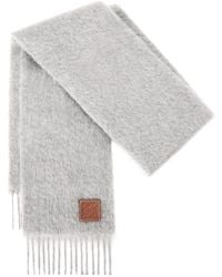 Loewe - Wool-Mohair Logo Scarf - Lyst