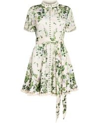 Alice + Olivia - Floral Lucy Mini Shirt Dress - Lyst