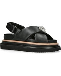 Kurt Geiger - Leather Orson Cross-Strap Sandals - Lyst