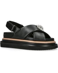 Kurt Geiger - Leather Orson Cross-Strap Sandals - Lyst