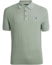 Polo Ralph Lauren - Cotton Cable-Knit Polo Shirt - Lyst