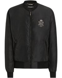 Dolce & Gabbana - Nylon Crest Bomber Jacket - Lyst