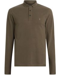 AllSaints - Cotton Reform Long-sleeve Polo Shirt - Lyst