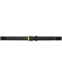 Saint Laurent - Leather Trapezoid Buckle Belt - Lyst