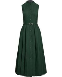 Ralph Lauren - Linen Sleeveless Midi Dress - Lyst