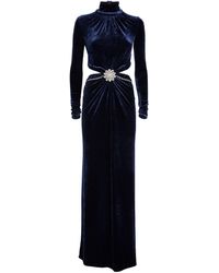 Rabanne - Velvet Jewel-embellished Gown - Lyst