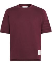 Thom Browne - Cotton 4-Stripe T-Shirt - Lyst