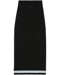 Burberry Ribbed Stripe-detail Knit Skirt - Black