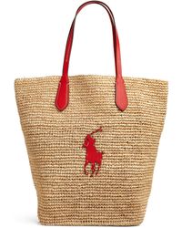 Polo Ralph Lauren - Raffia Logo Tote Bag - Lyst