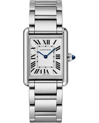Cartier - Large Stainless Steel Tank Must Watch - Lyst