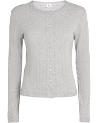 Leset - Cotton Pointelle Cardigan - Lyst