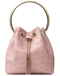 Jimmy Choo - Ostrich Leather Bon Bon Top-Handle Bag - Lyst