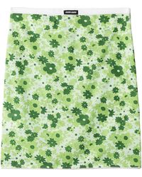 Miu Miu - Stretch Floral Midi Skirt - Lyst