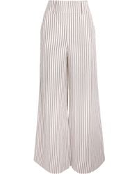 ME+EM - Stripe Wide-Leg Trousers - Lyst