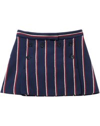 Alexander McQueen - Wool Striped Mini Skirt - Lyst