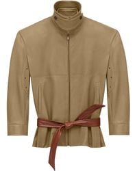 Saint Laurent - Leather Belted Shirt Jacket - Lyst