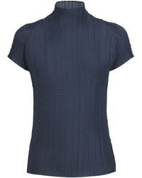 Issey Miyake - Wooly Pleats Mock-Neck Top - Lyst