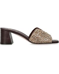 Gina - Leather Embellished Florence Heeled Mules 50 - Lyst