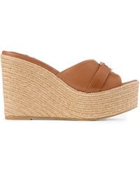 Jimmy Choo - Leda 100 Leather Wedge Sandals - Lyst