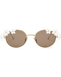 Loewe - X Paula's Ibiza Metal Round Daisy Sunglasses - Lyst
