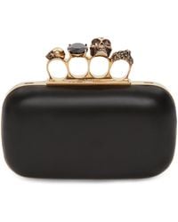 McQueen - Skull-embellished Leather Clutch Bag - Lyst