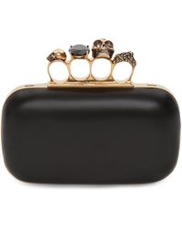 McQueen - Skull-embellished Leather Clutch Bag - Lyst