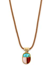 Emily P. Wheeler - Yellow Gold, Mixed Stone And Diamond Scarab Necklace - Lyst