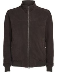 Herno - Suede Bomber Jacket - Lyst