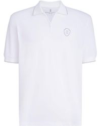 Brunello Cucinelli - Technical Crest Zip-Up Polo Shirt - Lyst
