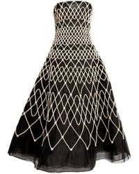 Carolina Herrera - Strapless Embellished Midi Dress - Lyst
