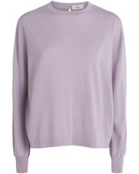 Agnona - Wool-Silk-Cashmere Crew-Neck Sweater - Lyst