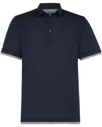 Brunello Cucinelli - Silk-blend Faux-layered Polo Shirt - Lyst