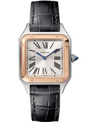 Cartier - Steel And Rose Gold Santos-dumont Watch 27.5mm - Lyst